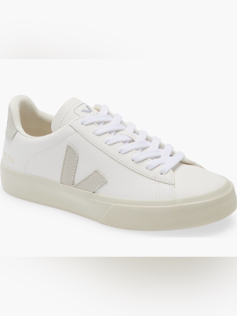 Veja Campo White Leather Low-Top Sneaker with Suede V